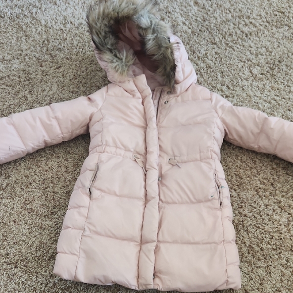 GAP Light Pink Toddler Jacket with Faux Fur - Picture 1 of 7